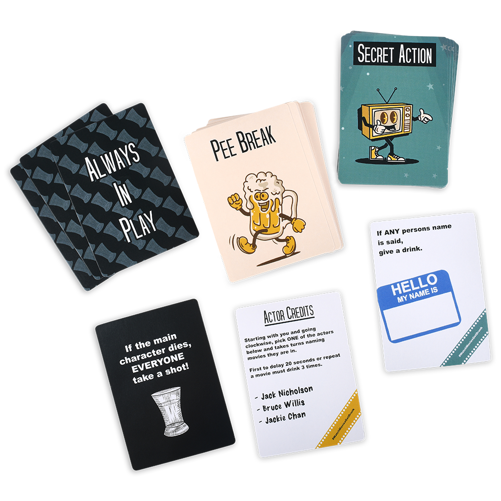 Collection of cards with various designs and text on a white background